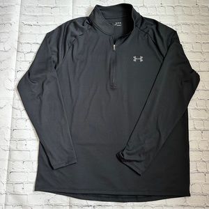Under Armour Heat Gear Men's 1/4 Zip Long Sleeve Black Pullover Size XL